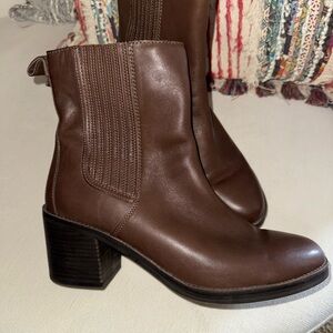 UGG Brown Leather Ankle Boots size 12